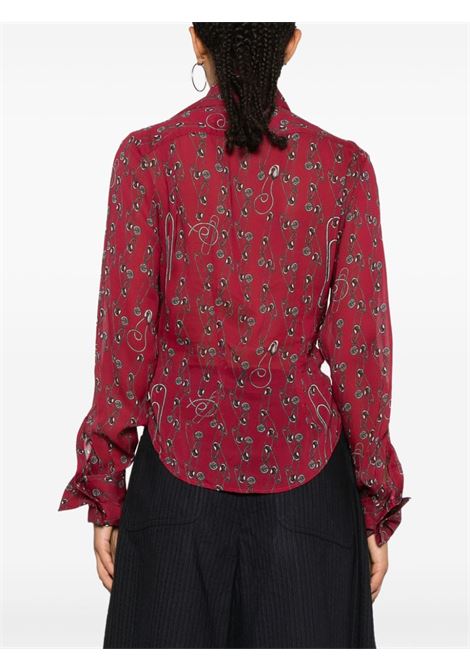 Camicia Wizard con ruches in rosso Vivienne westwood - donna VIVIENNE WESTWOOD | 1501005KW00R2H307